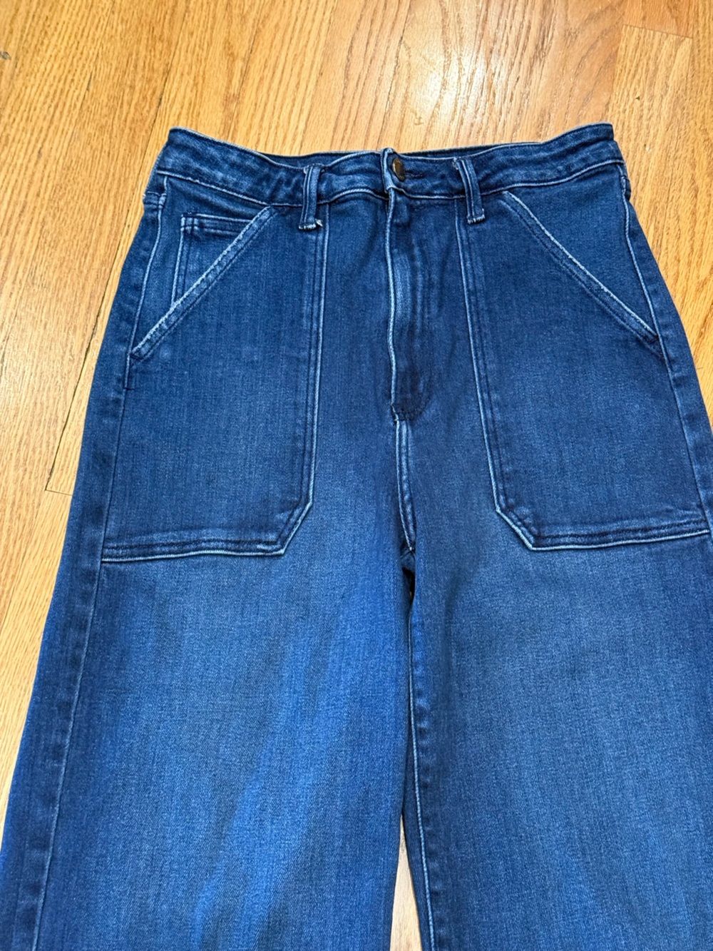Just Black Dark Blue Wide Leg Flare Jeans - Picture 5 of 14
